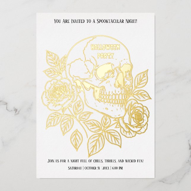 Business Office Community Halloween Creepy Party Foil Invitation (Front)