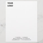Business Office Letterhead with Logo Personalized<br><div class="desc">Custom Simple Black and White Business Office Letterhead with Logo - Add Your Logo - Image / Address - Contact Information / more - Resize and move or remove and add elements / image with customization tool.</div>