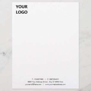 Business Office Letterhead with Logo Personalized