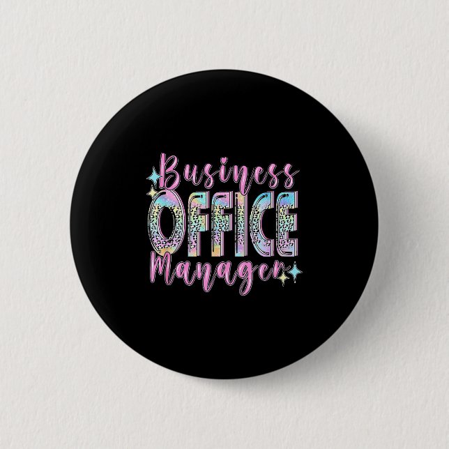 Business Office Manager Funny Front Teamwork Regio Button (Front)