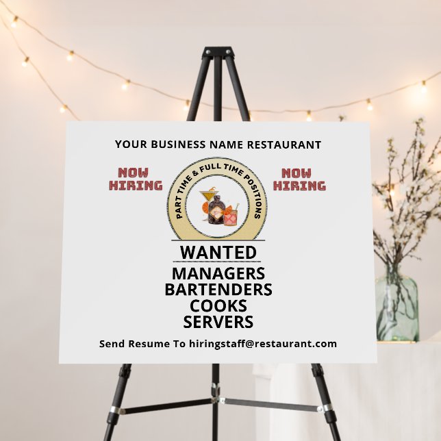 Business Office School Now Hiring Employees Custom Foam Board (In Situ (Stand))