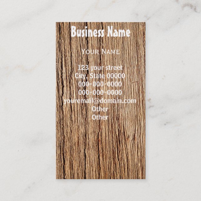 Business on Teak Wood Card (Front)