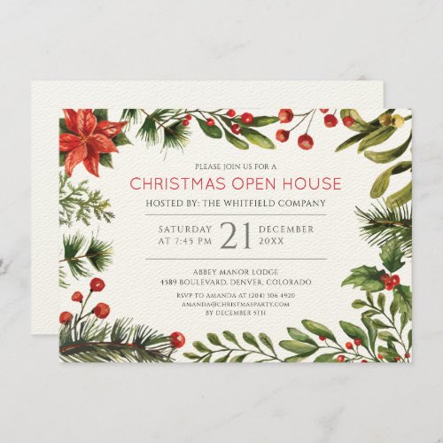 Business Open House Christmas Holiday Invitation