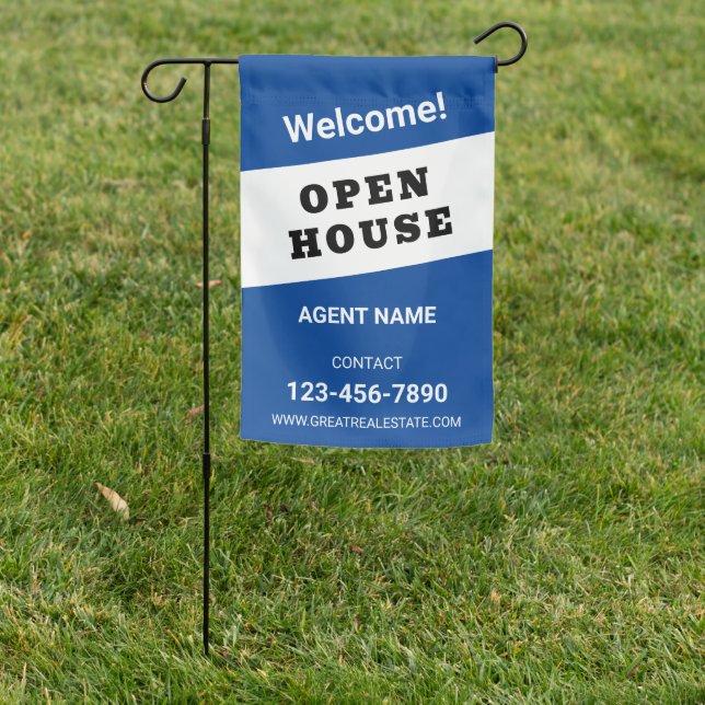Business Open House Real Estate Agent Realtor  Garden Flag (In SItu)