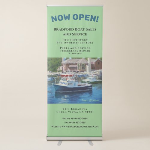 Business Opening Boat Sales  Service  Retractable Banner