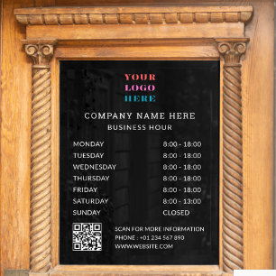 Business Opening Hours & Contact Information  Window Cling