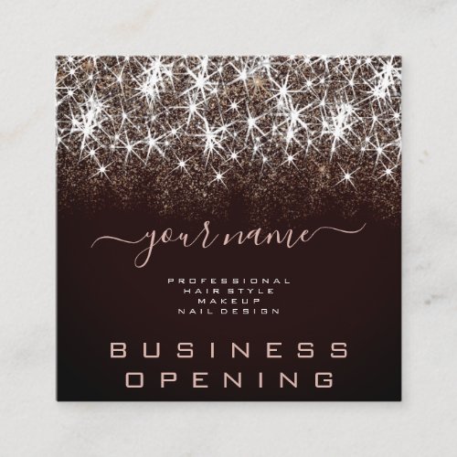 Business Opening Luminous Glitter Professional Square Business Card