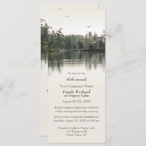 Business or Church Family Weekend Rustic Retreat Invitation