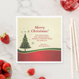 Business or Group Name Message Christmas Party Napkins