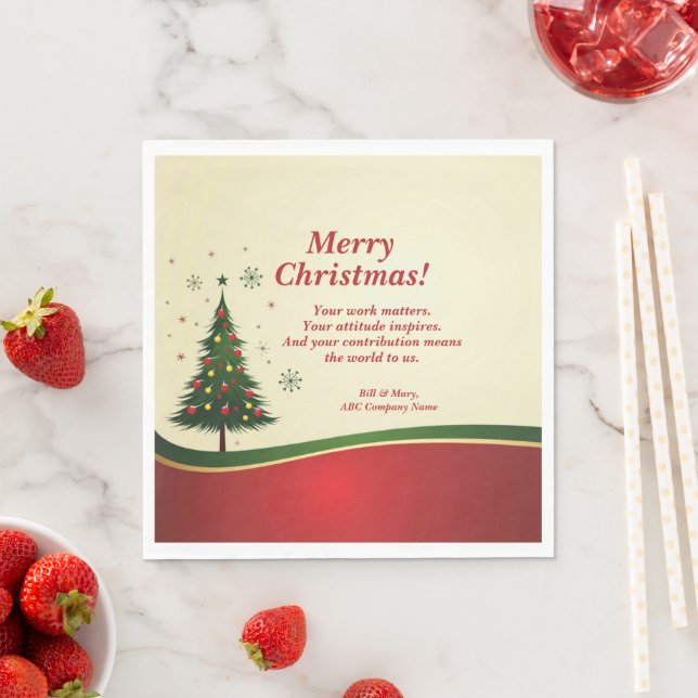 Business or Group Name Message Christmas Party  Napkins (Insitu)
