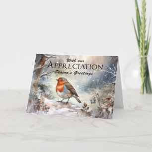 Business or Group Season's Greetings Christmas  Letterpress Thank You Card