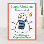 Business or Organisation Snowman Design Christmas Card