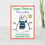 Business or Organisation Snowman Design Christmas  Card