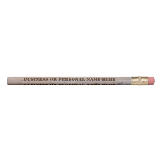 Business or Personal Text on Rustic Wood Slats Pencil (Rotated 270)