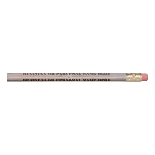 Business or Personal Text on Rustic Wood Slats Pencil (Back)