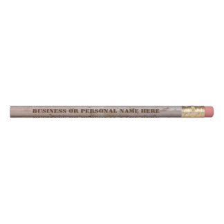 Business or Personal Text on Rustic Wood Slats Pencil
