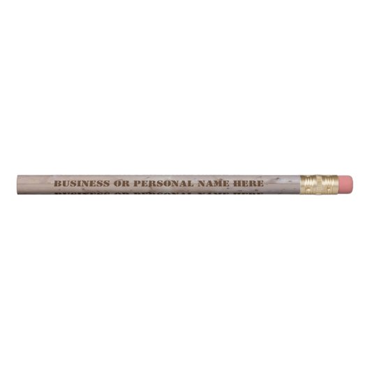 Business or Personal Text on Rustic Wood Slats Pencil (Front)