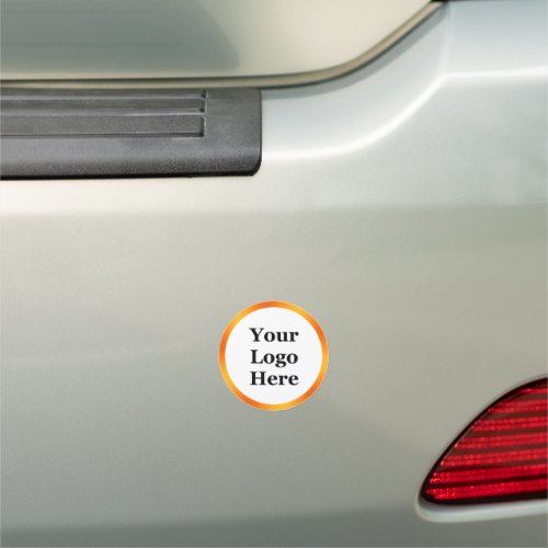 Business Orange and White Your Logo Here Template Car Magnet