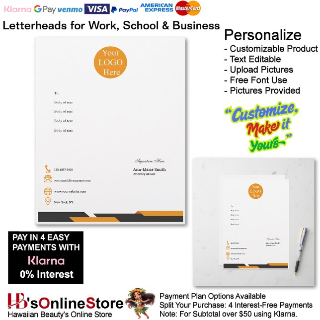 Business Orange Black Logo Company Name Signature Letterhead (Business Orange Black Logo Company Name Signature Letterhead.)