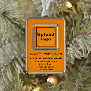 Business Orange Color Portrait Rectangle Framed Christmas Ornament
