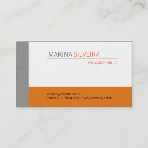 Card Business Orange Gray Business Card