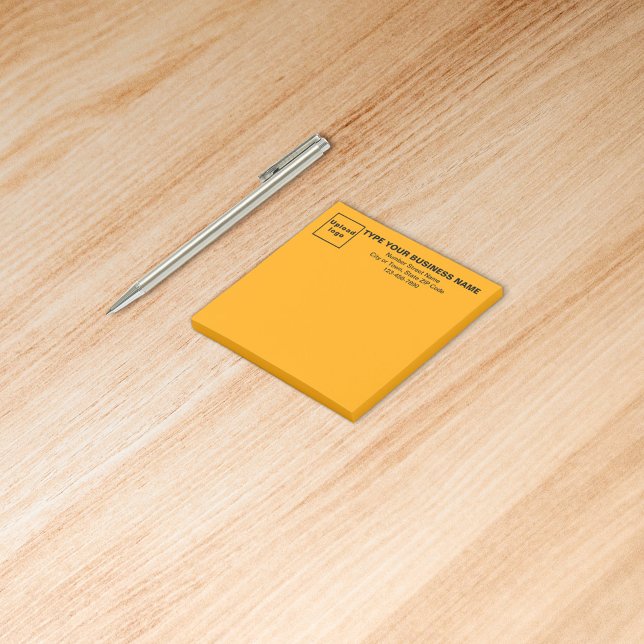 Business Orange Square post it note (Build brand name awareness. Your business brand on heading of orange color square post it note.)