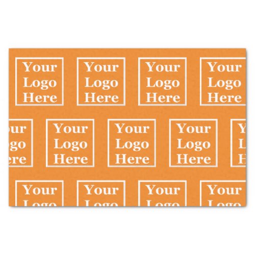 Business Orange Your Logo Here Pattern Template Tissue Paper