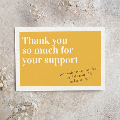 BUSINESS ORDER INSERT chic thank you amber yellow