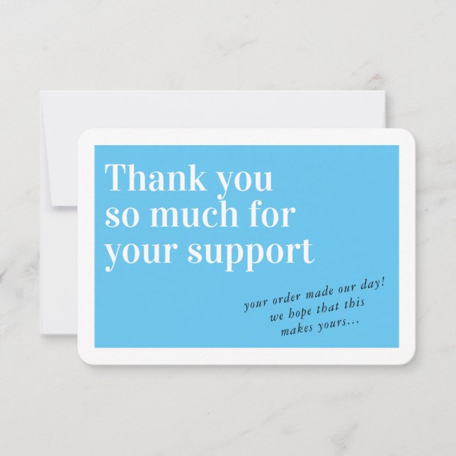 BUSINESS ORDER INSERT chic thank you aqua blue Card (Front)