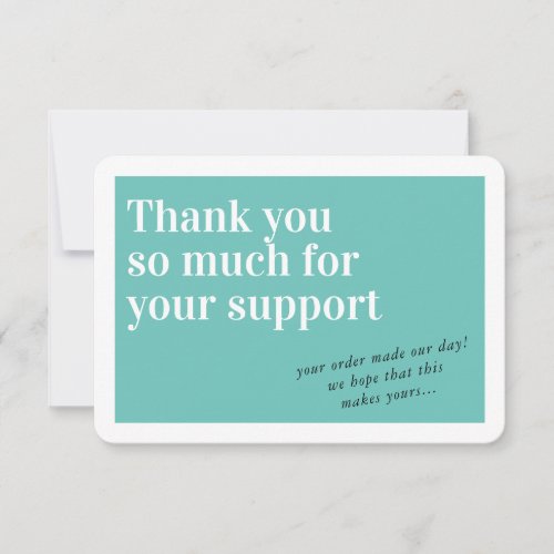 BUSINESS ORDER INSERT chic thank you mint green