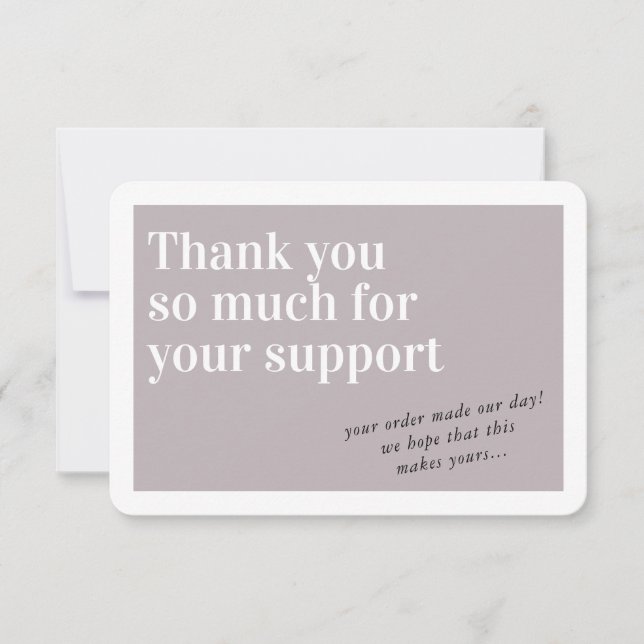 BUSINESS ORDER INSERT chic thank you mushroom Card (Front)
