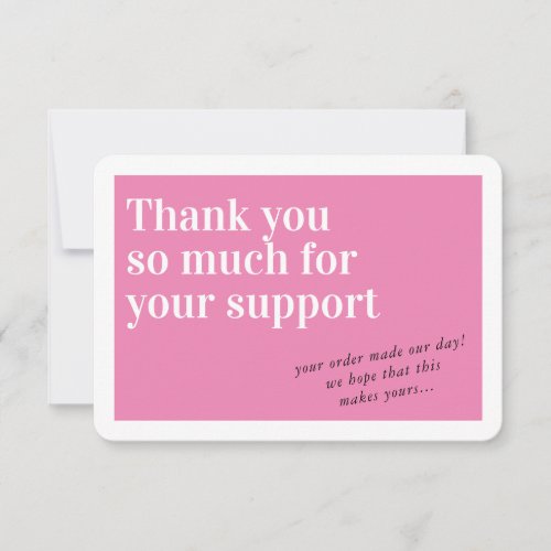 BUSINESS ORDER INSERT chic thank you pink