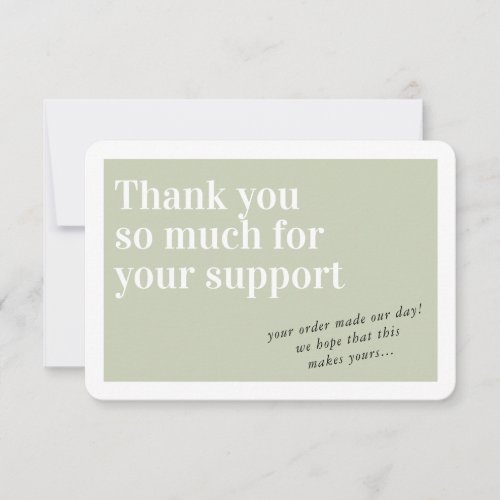 BUSINESS ORDER INSERT chic thank you sage green