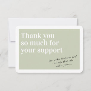 BUSINESS ORDER INSERT chic thank you sage green Card
