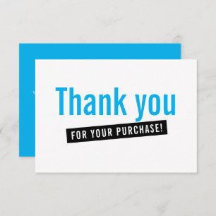 BUSINESS ORDER INSERT modern thank you aqua blue