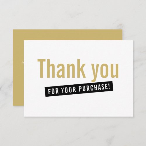 BUSINESS ORDER INSERT modern thank you gold black