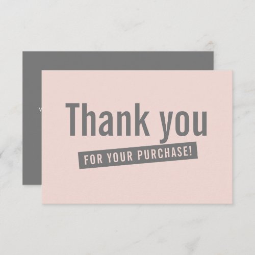 BUSINESS ORDER INSERT modern thank you gray pink