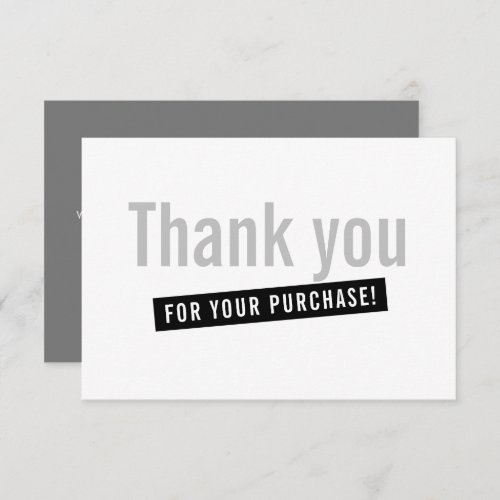 BUSINESS ORDER INSERT modern thank you grey gray