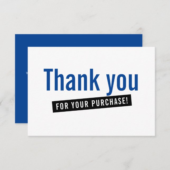 BUSINESS ORDER INSERT modern thank you royal blue (Front/Back)