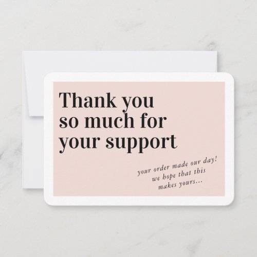 BUSINESS ORDER INSERT trendy thank you blush pink