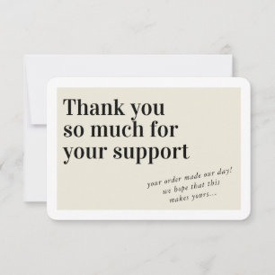BUSINESS ORDER INSERT trendy thank you ivory cream Card