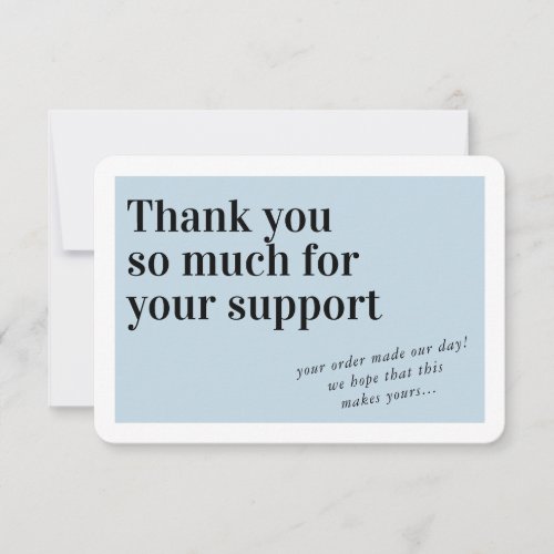 BUSINESS ORDER INSERT trendy thank you pale blue