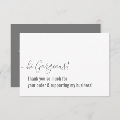 BUSINESS ORDER THANK YOU modern insert gray grey