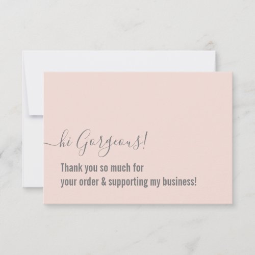 BUSINESS ORDER THANK YOU modern insert pink gray