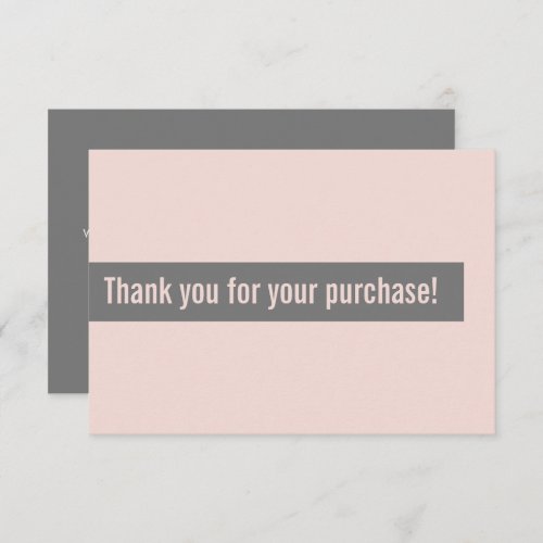 BUSINESS ORDER THANK YOU modern insert pink gray