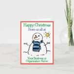 Business Organisation Snowman Company Christmas  Card