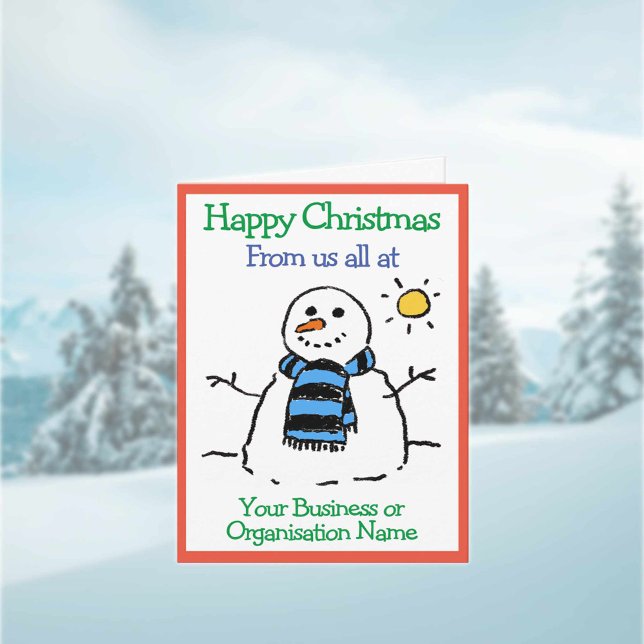 Business Organisation Snowman Company Christmas  Card (Creator Uploaded)