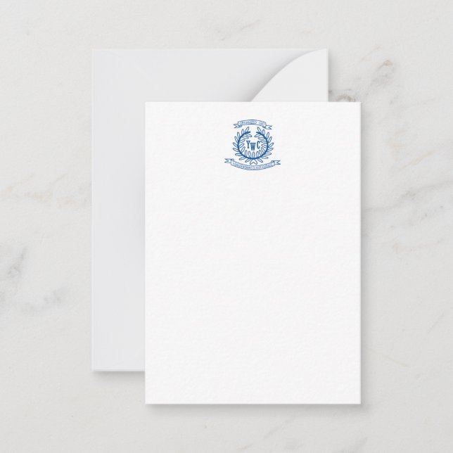 Business Organization Logo Flat Note Card White (Front)