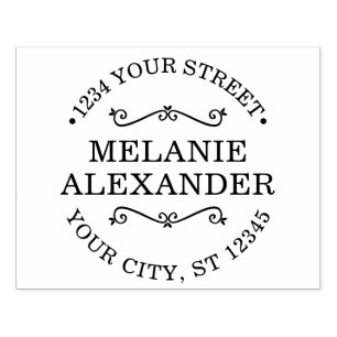 Business Packaging Name Return Address Monogram Rubber Stamp