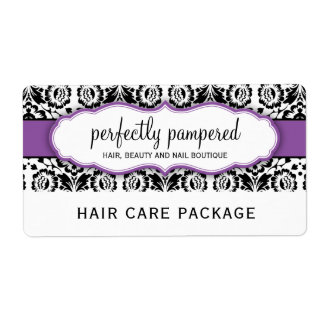 BUSINESS PACKAGING stylish damask black purple Label